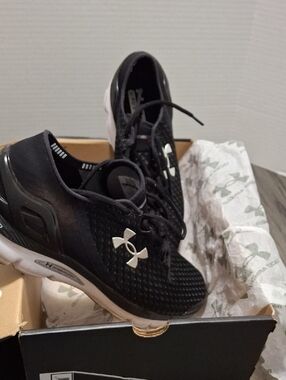 Under Armour Black and White Running Shoes